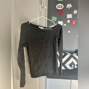 Asymmetrical, neckline, black, long sleeve